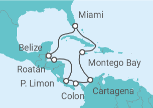 Itinerario del Crucero Jamaica, Costa Rica, Honduras - MSC Cruceros