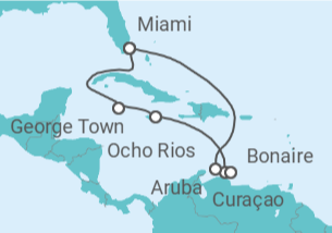 Itinerario del Crucero Islas Caimán, Jamaica, Curaçao, Aruba - MSC Cruceros