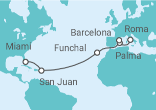 Itinerario del Crucero Desde Roma a Miami - MSC Cruceros