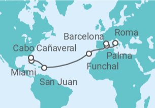Itinerario del Crucero Desde Roma a Orlando - MSC Cruceros