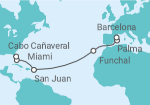 Itinerario del Crucero Desde Palma de Mallorca a Orlando - MSC Cruceros