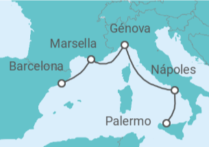 Itinerario del Crucero Francia, Italia - MSC Cruceros