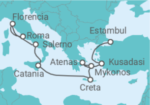 Itinerario del Crucero Islas griegas - NCL Norwegian Cruise Line