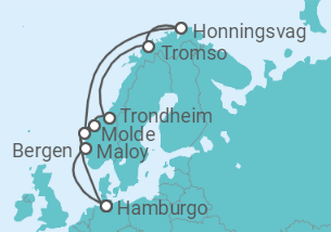 Itinerario del Crucero Fiordos Noruegos - Con vuelos - MSC Cruceros