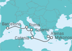 Itinerario del Crucero Lunas de Mykonos y Amaneceres Italianos - Virgin Voyages