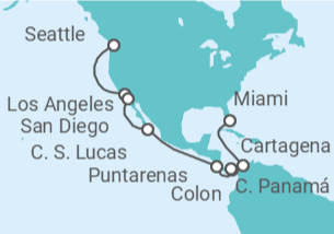 Itinerario del Crucero Estados Unidos, México, Costa Rica, Panamá - MSC Cruceros