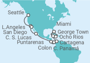 Itinerario del Crucero Desde Seattle a Miami - MSC Cruceros