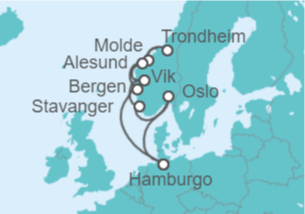 Itinerario del Crucero Fiordos Noruegos - Con vuelos - MSC Cruceros