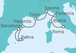 Itinerario del Crucero Pasaje del Mediterráneo - Oceania Cruises