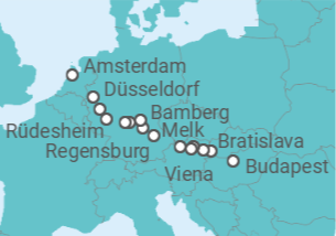 Itinerario del Crucero Desde Budapest (Hungría) a Ámsterdam (Holanda) - AmaWaterways