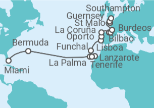 Itinerario del Crucero Islas y Reinos Atlánticos - Oceania Cruises