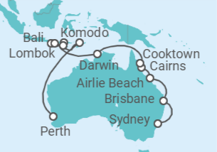 Itinerario del Crucero El encanto de Australasia - Oceania Cruises