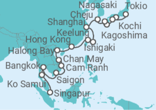 Itinerario del Crucero Retiros sintoístas y zen - Oceania Cruises