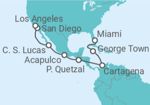 Itinerario del Crucero Tramo vuelta al mundo: de Miami a Los Ángeles - Oceania Cruises