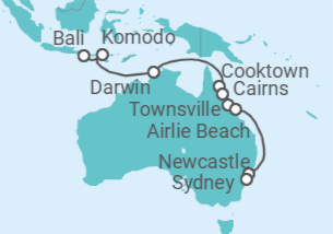Itinerario del Crucero De Bali a las barreras de coral - Oceania Cruises
