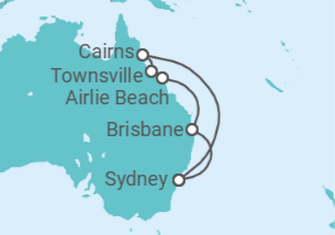 Itinerario del Crucero Australia - Oceania Cruises
