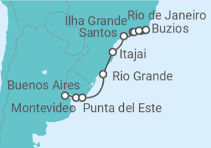 Itinerario del Crucero Ensoñación de bossa nova - Oceania Cruises