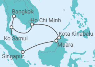 Itinerario del Crucero Templos e islas tropicales - Oceania Cruises