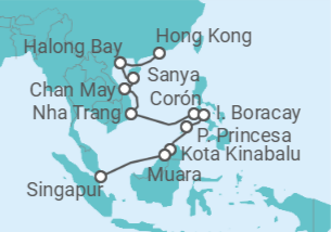 Itinerario del Crucero Leyendas de Jade - Oceania Cruises