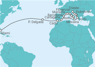Itinerario del Crucero Del gran Atlántico al Adriático - Oceania Cruises