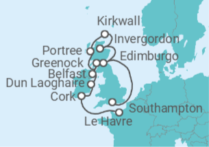 Itinerario del Crucero Reino Unido - Oceania Cruises