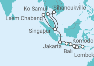 Itinerario del Crucero Tierras de las Especias y los Dragones - Oceania Cruises