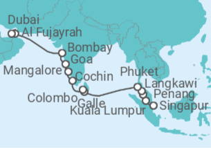 Itinerario del Crucero Inspiración en el Océano Índico - Oceania Cruises