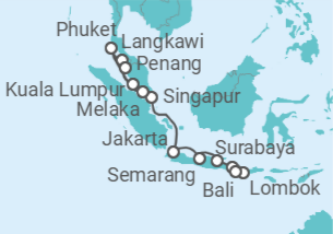 Itinerario del Crucero Marinero de Indochina a Bali - Oceania Cruises