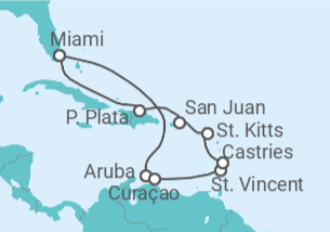 Itinerario del Crucero Escape exótico del Caribe - Oceania Cruises