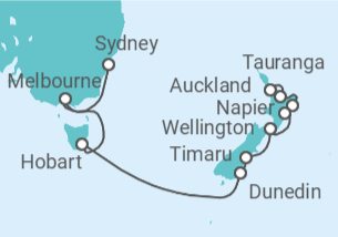 Itinerario del Crucero Nueva Zelanda, Australia - Oceania Cruises