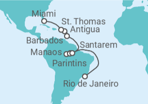 Itinerario del Crucero Espíritu amazónico - Oceania Cruises