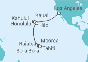 Itinerario del Crucero Tramo vuelta al mundo: de Los Ángeles a Papeete - Oceania Cruises