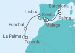 Itinerario del Crucero Islas Canarias - AIDA
