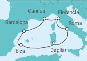 Itinerario del Crucero Fantasía Mediterránea - MSC Cruceros