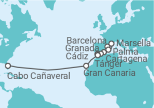 Itinerario del Crucero Transatlántico: Francia y España - NCL Norwegian Cruise Line