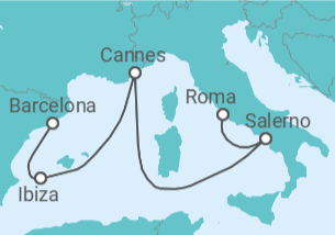 Itinerario del Crucero Navega por el Mediterráneo Occidental - Virgin Voyages