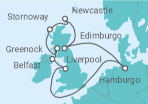 Itinerario del Crucero Reino Unido - Con vuelos - MSC Cruceros
