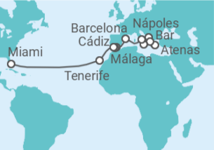 Itinerario del Crucero Transatlántico - Princess Cruises