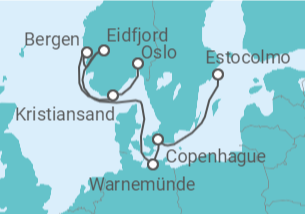 Itinerario del Crucero Dinamarca y Fiordos Noruegos - MSC Cruceros