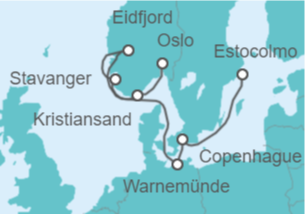 Itinerario del Crucero Dinamarca y Fiordos Noruegos - MSC Cruceros