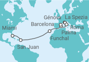 Itinerario del Crucero Desde Génova a Miami - MSC Cruceros
