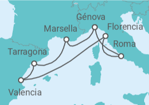 Itinerario del Crucero Del Coliseo a la Provenza TI - MSC Cruceros