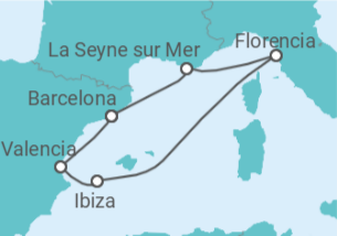 Itinerario del Crucero Italia, España - Cunard