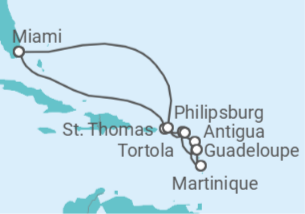 Itinerario del Crucero Estancia en las islas antillanas - Oceania Cruises