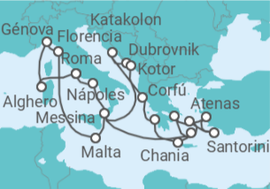 Itinerario del Crucero Lo mejor del Mediterráneo - Princess Cruises