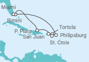 Itinerario del Crucero San Martín, Tórtola, San Juan y más - Virgin Voyages