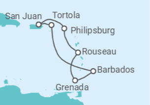 Itinerario del Crucero Sur del Caribe con Barbados - Princess Cruises