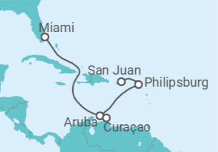 Itinerario del Crucero Caribe Sur - Princess Cruises