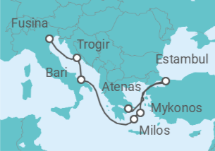 Itinerario del Crucero Un viaje de costas míticas a joyas adriáticas - Explora Journeys