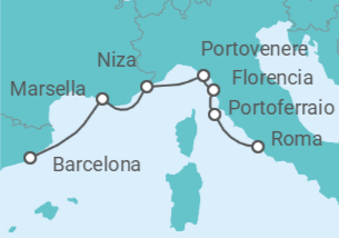 Itinerario del Crucero Italia, Francia - Azamara